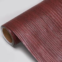 Papier peint PVC de style moderne autocollants muraux de sol en grain de bois auto-adhésifs rouleau de 10m étanche à l'humidité pour chambre à coucher