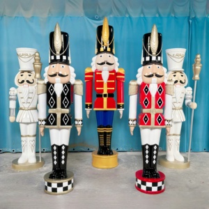 Khổng lồ ngoài trời sợi thủy tinh nutcracker tượng cho kỳ nghỉ lễ hội trang trí làm bằng nhựa nhựa điêu khắc - Product Image 1