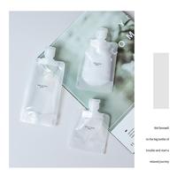 Pochette de voyage portable pour maquillage liquide, 30 ml, 50 ml, 100 ml, transparente, avec fermeture à rabat, emballage avec bec verseur en plastique BOPP