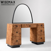 WISEMAX FURNITURE Coiffeuse de luxe minimaliste en bois massif avec rangement pour chambre à coucher, hôtel, villa, appartement