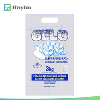 Sac à glaçons en plastique RAYBO, prix d'usine, sac à glaçons transparent jetable, sacs d'emballage pour glaçons de 3 kg et 5 kg avec poignée