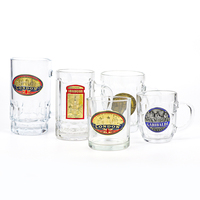 Chope à bière en verre avec poignée, personnalisée avec logo métallique, en forme d'ananas, pour la vente en gros