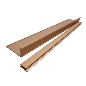 رف حائط من الألومنيوم المصقول عصري وشائع على شكل حرف L عائم مع مصباح Led - Product Image 6