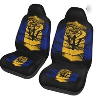 Housse de siège de voiture en polyester avec impression numérique haute définition de la carte d'Haïti, lavable, avec dos élastique, logo personnalisé, accepte les commandes en gros