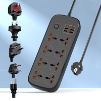 Multiprise Électrique Universelle Parafoudre de Ménage Rallonge 8 Prises CA avec Ports USB
