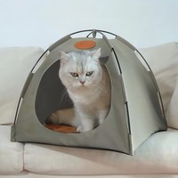 Vente en gros de tente-lit pour animaux de compagnie pliable, imperméable, respirante, portable, avec fermeture à boutons solides, pour chat, chien, petites races, camping