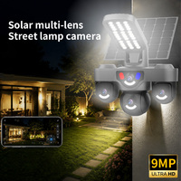 Caméra de sécurité solaire Goobsafe A05S-AOV 9MP 4G, LED 36W PIR multi-lentilles, CCTV extérieur