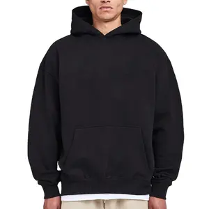 Chất Lượng Cao Không Có Chuỗi Lông Cừu Pháp Terry Bông Quá Khổ 500gsm Unisex Heavyweight Áo Đồng Bằng Áo Len Và Hoodies