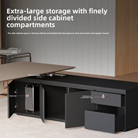 Scrivania Direzionale Elettrica Intelligente con Sollevamento, per Uso Commerciale Leggero, Materiale Moderno e Semplice, a Forma Allungata, con Sedia da Ufficio per Manager