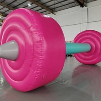 Modèle de barre d'haltères gonflable pour la publicité en salle de sport, ballon géant en PVC hermétique personnalisé pour équipement de fitness avec pompe à air