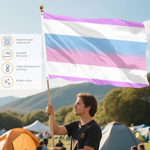 Bandera del Orgullo Bigender 3x5 pies, Rayas Rosa, Morado, Blanco y Azul, Bandera LGBTQ para Desfiles, Eventos, Decoración de Paredes, Directo de Fábrica - Product Image 4