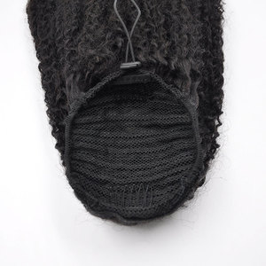 Chưa Qua Chế Biến Trinh Nữ Nhân Tóc Afro Kinky Xoăn Bọc Xung Quanh Dây Kéo Kiểu Tóc Đuôi Ngựa Con Người Phần Mở Rộng Tóc Mảnh Cho Phụ Nữ Da Đen - Product Image 6