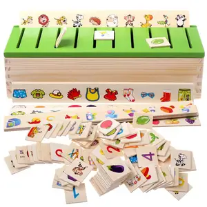Wooden Shape Knowledge Sorting Box Toy Montessori Early Education Toy Kids Wooden Blocks