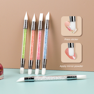 Hermoso Set de Pinceles de Silicona de Doble Punta para Uñas con Diamantes, 5 Piezas, con Material Plástico para Arte de Uñas - Product Image 1