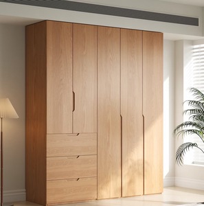 Armadio Moderno Minimalista in Legno Massello a Porta Singola, Mobile Contenitore <span class=keywords><strong>da</strong></span> Terra per Camera <span class=keywords><strong>da</strong></span> <span class=keywords><strong>Letto</strong></span> e Soggiorno - Product Image 1