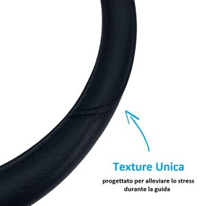 Funda para Volante de Cuero Sintético Universal de 37-39 cm, Negra, Antideslizante, para Uso Interior - Product Image 4