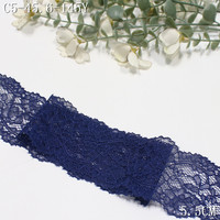 Ruban de dentelle bleu foncé de 5 cm de large, non extensible, bordure en dentelle pour la décoration de vêtements, matériel de couture