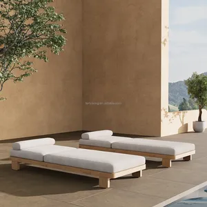 FERLY, recién llegado, cama de día de teca, tumbona, muebles de exterior, tumbonas para piscina, tumbona, silla de piscina para jardín