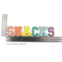 Patchs brodés en chenille autocollants de 2 pouces, lettres dorées scintillantes, pour sacs à collations, accessoires DIY pour vêtements et sacs
