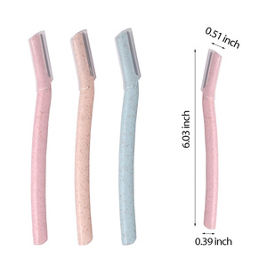 Rasoir à sourcils en fibre de paille de blé, rasoir à sourcils, couleur naturelle, épilation du visage pour femmes, rasoir dermique - Product Image 5