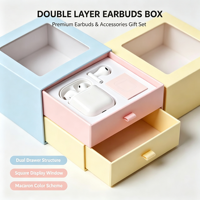 Boîte cadeau en papier à double couche personnalisée pour accessoires d'écouteurs