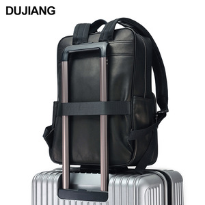 Dujiang Men's And Women's <b>Backpack</b> 20L Woven Design Large Capacity Business Travel Soft Handle <b>Black</b> - Product Image 2