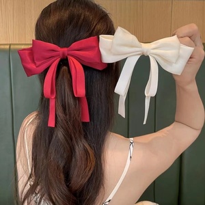 Grandi fiocco fiocco fermagli per capelli per bambine bambine e bambine per bambini donne di cotone per capelli - Product Image 1