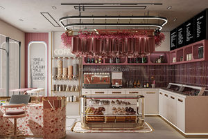 ที่วางไอศกรีมในร้านขายไอศกรีมบูติกมีเอกลักษณ์เฉพาะตัวพร้อมกล่องโชว์ทำจากแก้วไฟ LED - Product Image 2