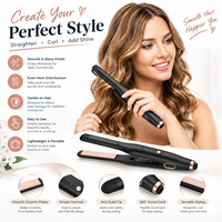 Mini lisseur et boucleur pour cheveux courts et barbe, fer à lisser portable avec température réglable, double tension