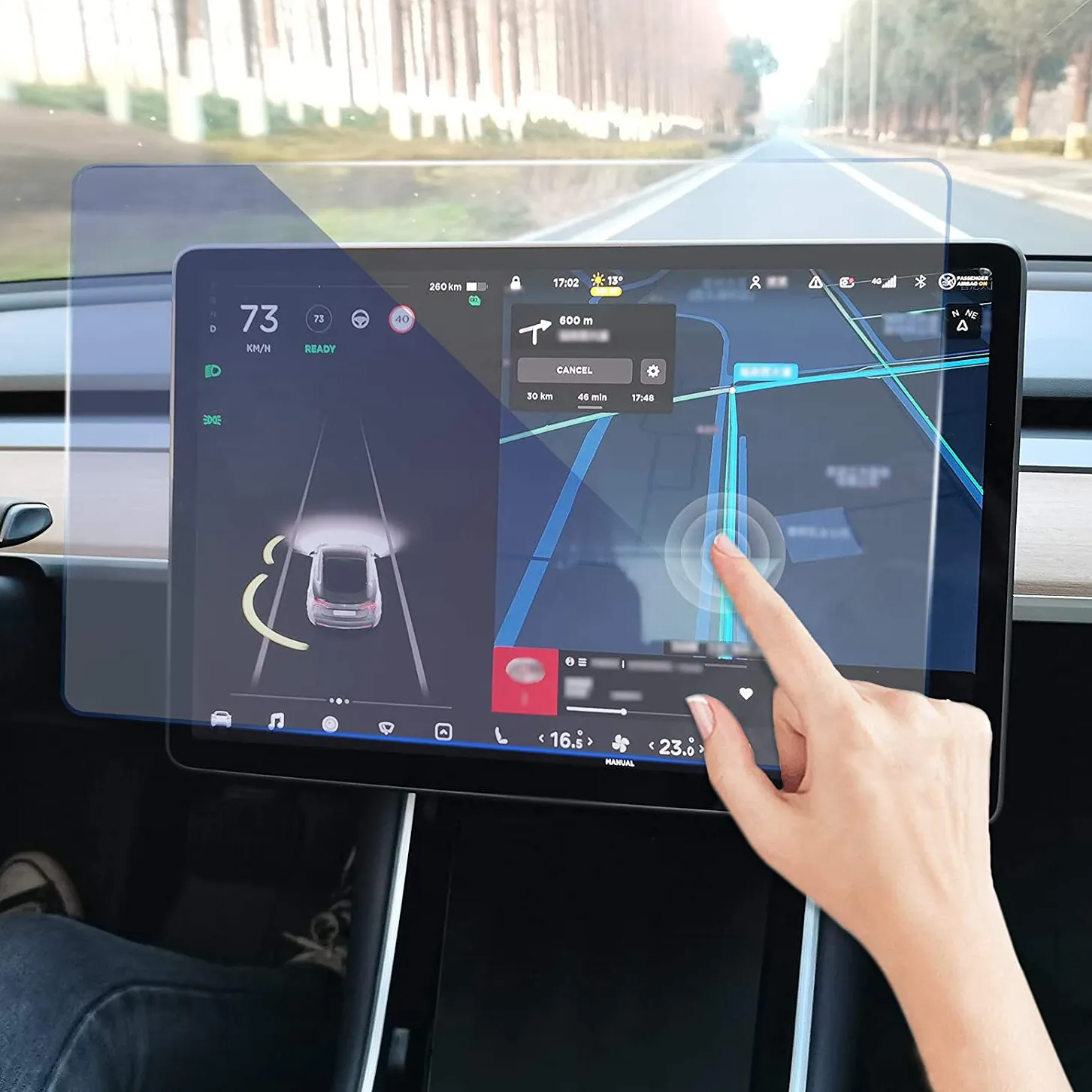 2021 गर्म बेचने टेस्ला मॉडल 3/वाई 15 "9H कठोरता केंद्र नियंत्रण टच स्क्रीन कार नेविगेशन टेम्पर्ड ग्लास स्क्रीन रक्षक