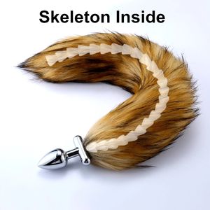 Tapón trasero de cola de zorro replatable deformable para parejas coqueteo Cosplay Animal juego de cola de zorro sin vibrador tapón anal de Metal - Product Image 2