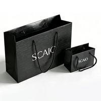 Sac en papier noir de luxe personnalisé de haute qualité pour l'emballage de parfums pour hommes