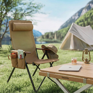 <span class=keywords><strong>Chaise</strong></span> de plage pliable réglable avec appui-tête et poche latérale, <span class=keywords><strong>chaise</strong></span> <span class=keywords><strong>longue</strong></span> portable pour le <span class=keywords><strong>camping</strong></span> en plein air, le pique-nique, la pêche et la terrasse - Product Image 1