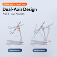 Support de téléphone pliable en alliage d'aluminium pour jeux, support de bureau réglable sur deux axes pour tablette, smartphone, iPad, portable
