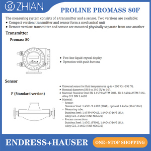 Medidor de Flujo Másico Coriolis Endress+Hauser E+H Promass 80F Nuevo y Original, Disponible Ahora, Transmisor Integrado o Separado - Product Image 1