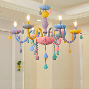 New Style Indoor Decorative Kids Bedroom Pendant <b>Light</b> Modern Colored Crystal Beads <b>Chandelier</b> - Product Image 5