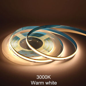 Tira de luces <span class=keywords><strong>LED</strong></span> COB de 3000K de alta calidad, Blanco cálido, 8MM, DC12V, 24V, 320LED, cinta de luz <span class=keywords><strong>LED</strong></span> Flexible para interiores para TV