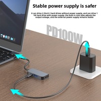 Estación de acoplamiento 3 en 1 tipo C, Hub multifunción USB C a HDMI, USB 3,0, HDTV, 4K, PD, 100W, carga para teléfonos, tabletas y portátiles
