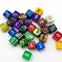 Vente en gros de dés à six faces transparents en acrylique écologique durable de 16 mm, à bords droits, de couleur unie, pour jeux de dés