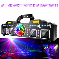 Lumières de DJ pour les fêtes avec support, lumière de scène de DJ 7 en 1, lumière laser activée par le son et DMX pour les bars, les événements de groupe, les mariages, Noël