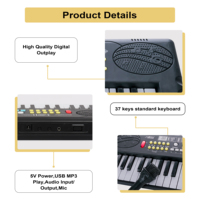 MY MUSIC MY-371 37-Key Mini Portable Electronic Keyboard & Digital Piano with Built-In Speaker & Headphone Jack Plastic for Kids