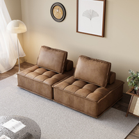 Canapé modulaire minimaliste recouvert de tissu, ensemble sectionnel librement combinable avec rembourrage en mousse pour petits appartements
