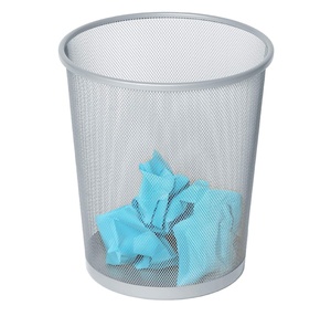 Mesh Metal Waste Basket Sustainable Paper Basket Large Round Garbage Storage Waste Bin <strong>Trash</strong> - Product Image 2