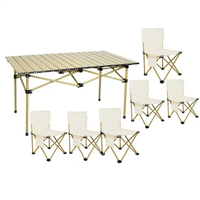 Table de camping pliante en aluminium portable et personnalisée ensemble de chaises mobilier d'extérieur moderne pour les activités de barbecue et de pique-nique pour les événements en plein air