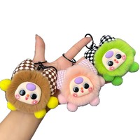 Nouveau porte-clés de voiture en fausse fourrure de lapin Rex avec nœud papillon et boule de charbon, pendentif de sac en forme de poupée de dessin animé exquise, fait main