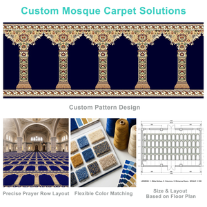 Tapis de mosquée AUTOVI sur mesure en nylon imprimé pour couloirs de salle de prière et grands espaces intérieurs islamiques - Product Image 5