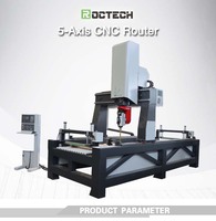 ROCTECH Centre d'usinage 5 axes personnalisé 3D de petite taille, modèle de traitement, routeur CNC 5 axes, machine à travailler le bois, découpe CNC