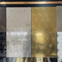 Carrelage en porcelaine de luxe à motif de ventilateur en 3D, carreaux muraux décoratifs personnalisés de Foshan pour l'intérieur des hôtels et des maisons
