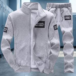Ensemble de survêtements d'hiver unisexe en tissu peigné écologique, respirant et lavable, pour le sport et les loisirs, vente en gros - Product Image 3
