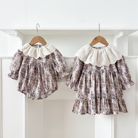Combinaison-pantalon en coton doux pour bébés filles, style coréen, avec dentelle, pour l'automne, tenue de sœur